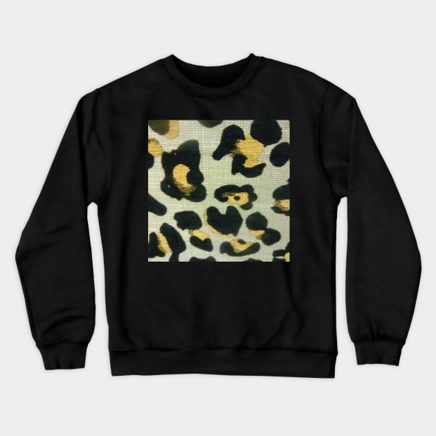 Cheetah Print in Gold and Black Crewneck Sweatshirt by CrazyCraftLady